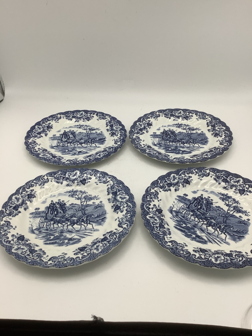 Four Johnson Bros Coaching Scene 6” Plates